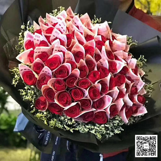  花束-鲜花-红玫瑰-19支/33支/52支/99支-红色系-圆形-黑色包装> 商品