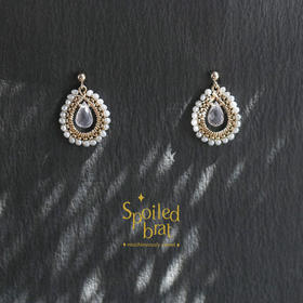 SpoiledBart Jewelry 天然粉晶珍珠戏剧系列耳钉