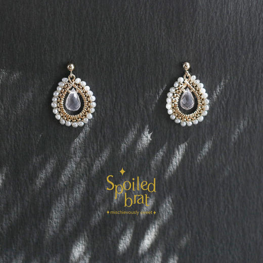 SpoiledBart Jewelry 天然粉晶珍珠戏剧系列耳钉 商品图0