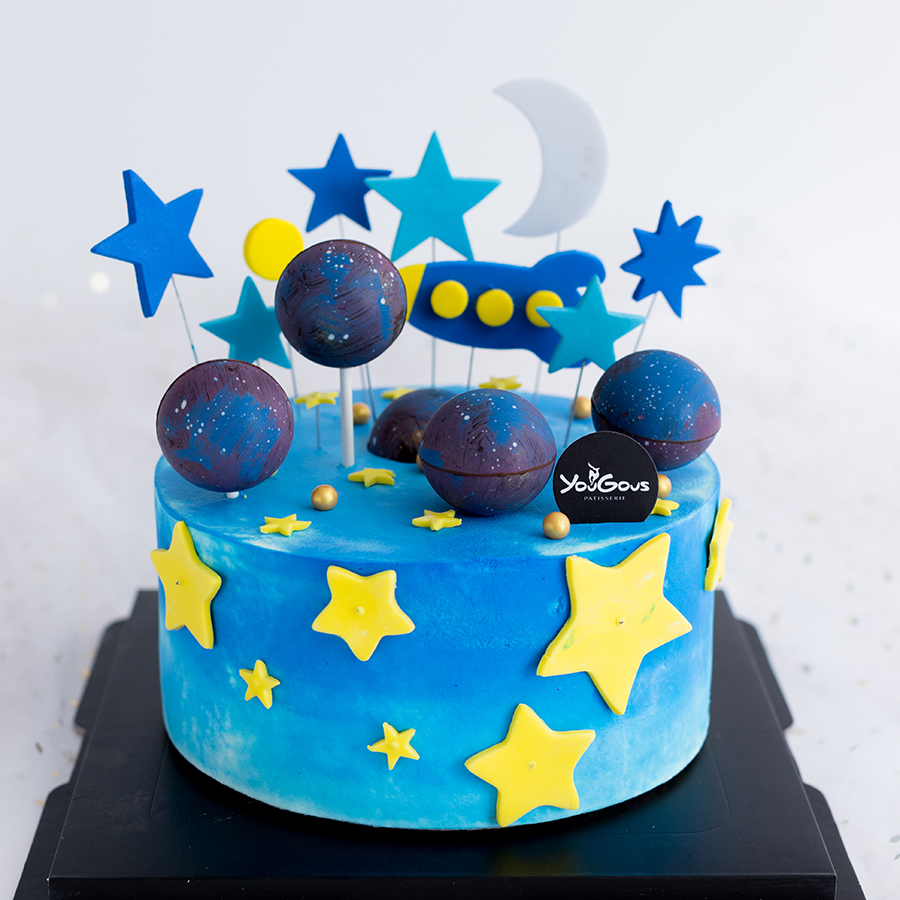 蓝色星球主题造型奶油蛋糕(提前3天预定)