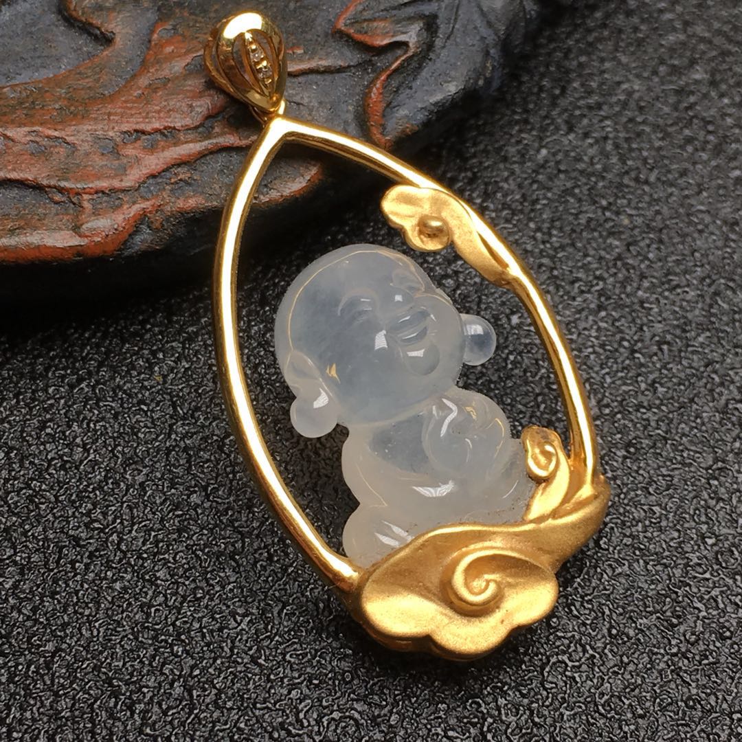 【60947】翡翠冰种小沙弥吊坠