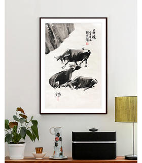 周浩翔-真迹- 国画动物《善缘》 玄关  客厅  餐厅