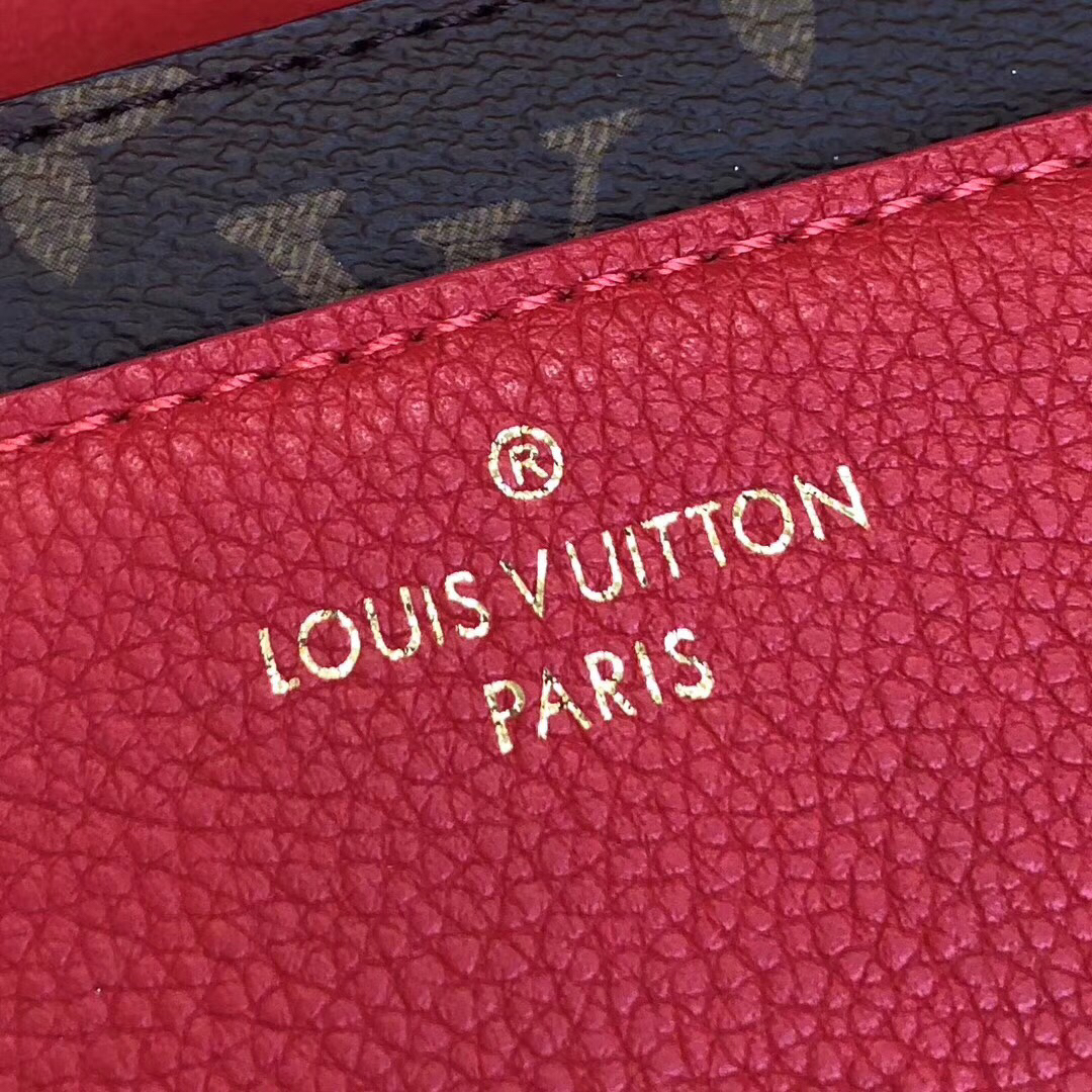 lv 正品品质 m41730 樱桃红 拼色链条邮差包