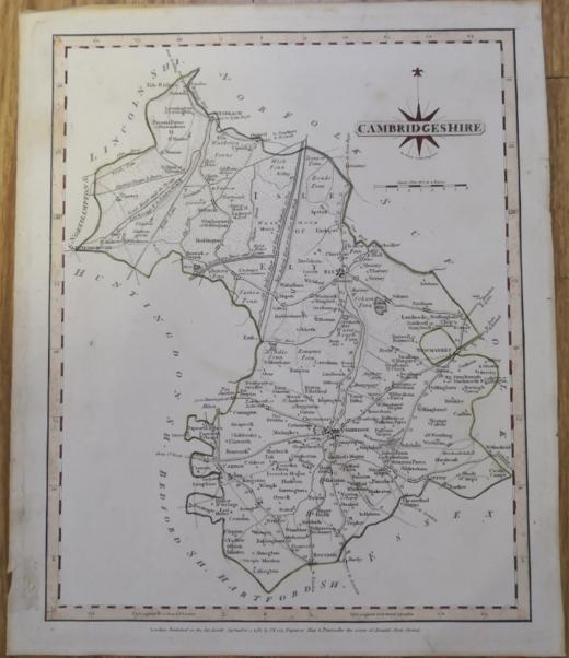 1787年手工上色英国剑桥老地图 商品图0