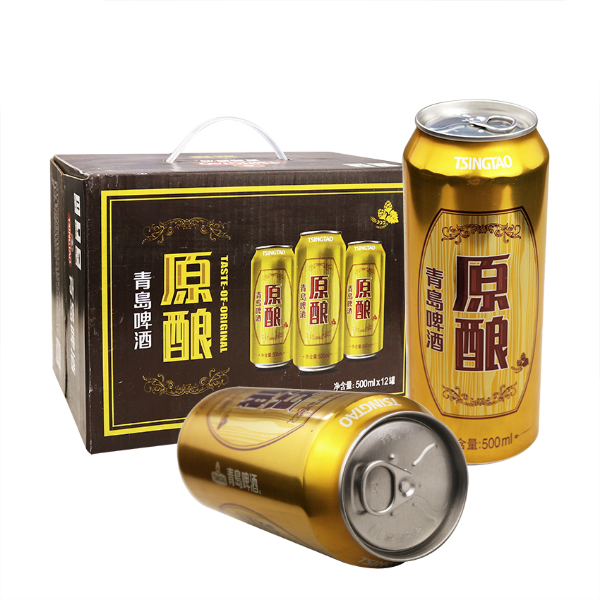 青岛原酿金罐500ml*12罐装啤酒