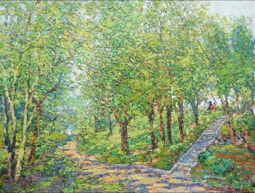 功勋艺术家  崔永南-风景油画 《林荫路上》   卧室 客厅 餐厅 商品图1