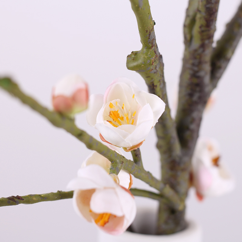 高仿真梅花田园风情仿真绿植叶子装饰花摆件