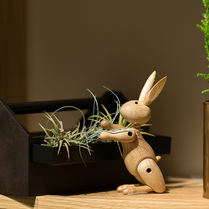 北欧风格  木质兔小姐  丹麦木偶摆件  木质家居  创意生日礼物