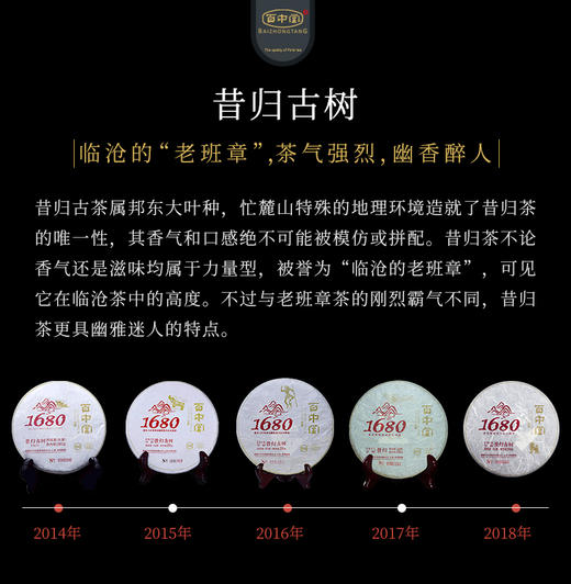 百中堂1680古树纯料—昔归古树（2018年生茶） 商品图3