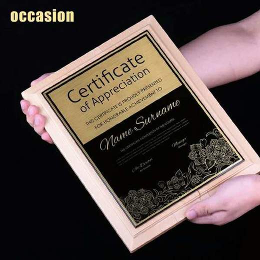 金箔奖牌 木质奖牌纪念牌 荣誉牌牌匾定制职称定制艺术类获奖证书 商品图2