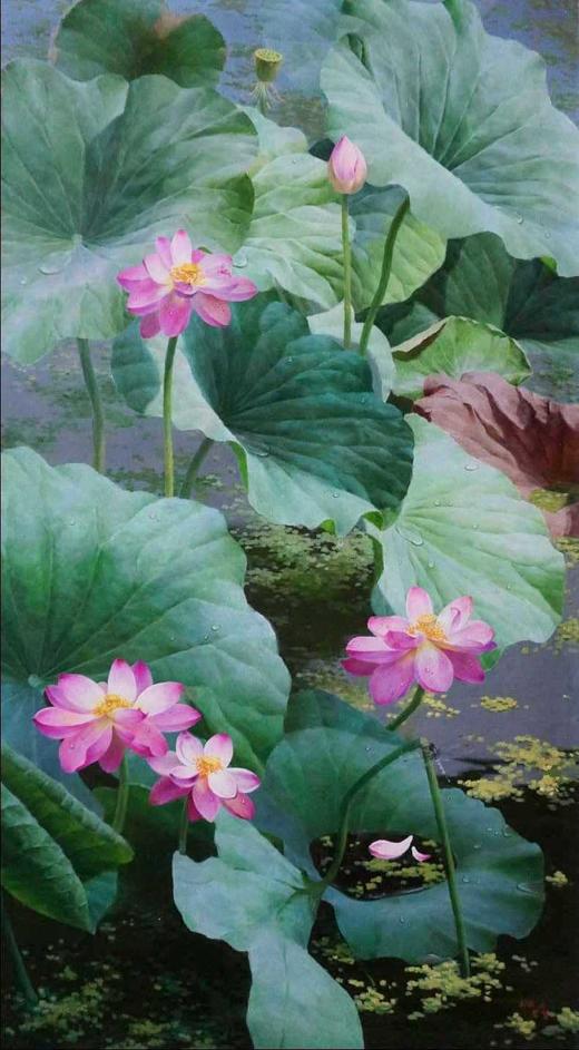 金香-风景油画 《满堂荷气》   卧室 客厅 餐厅 商品图1