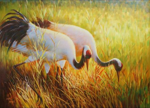桂明顺-风景油画 《鹤寿》   卧室 客厅 餐厅 商品图1