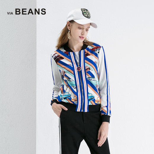 VIA BEANS  立领印花棒球服  8923010008 商品图2
