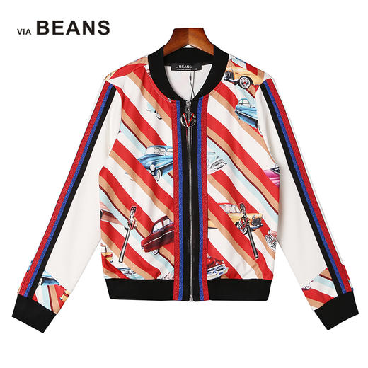 VIA BEANS  立领印花棒球服  8923010008 商品图4