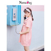 娜娜日记2018夏装新款女装粉色短袖韩版宽松连衣裙学生裙子女潮NP7793琮 商品缩略图3