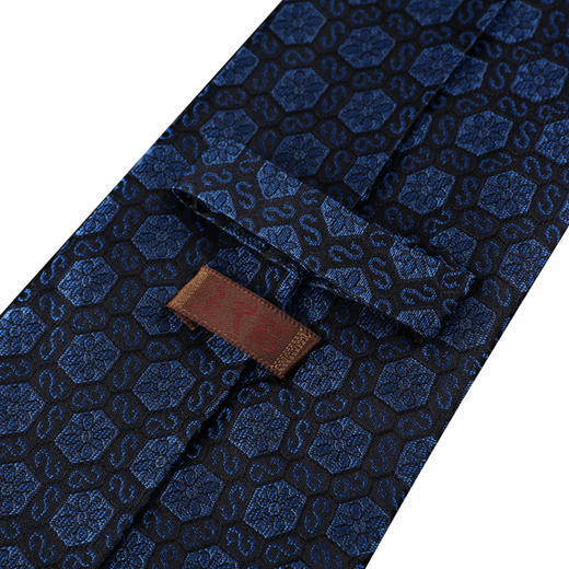 SAINTJOY/上久楷 宋锦领带 S纹·孔雀蓝 LD15602-1 商品图3