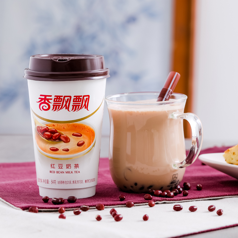 香飘飘奶茶 红豆味奶茶 三连杯64g*3杯 杯装休闲冲饮品-811056