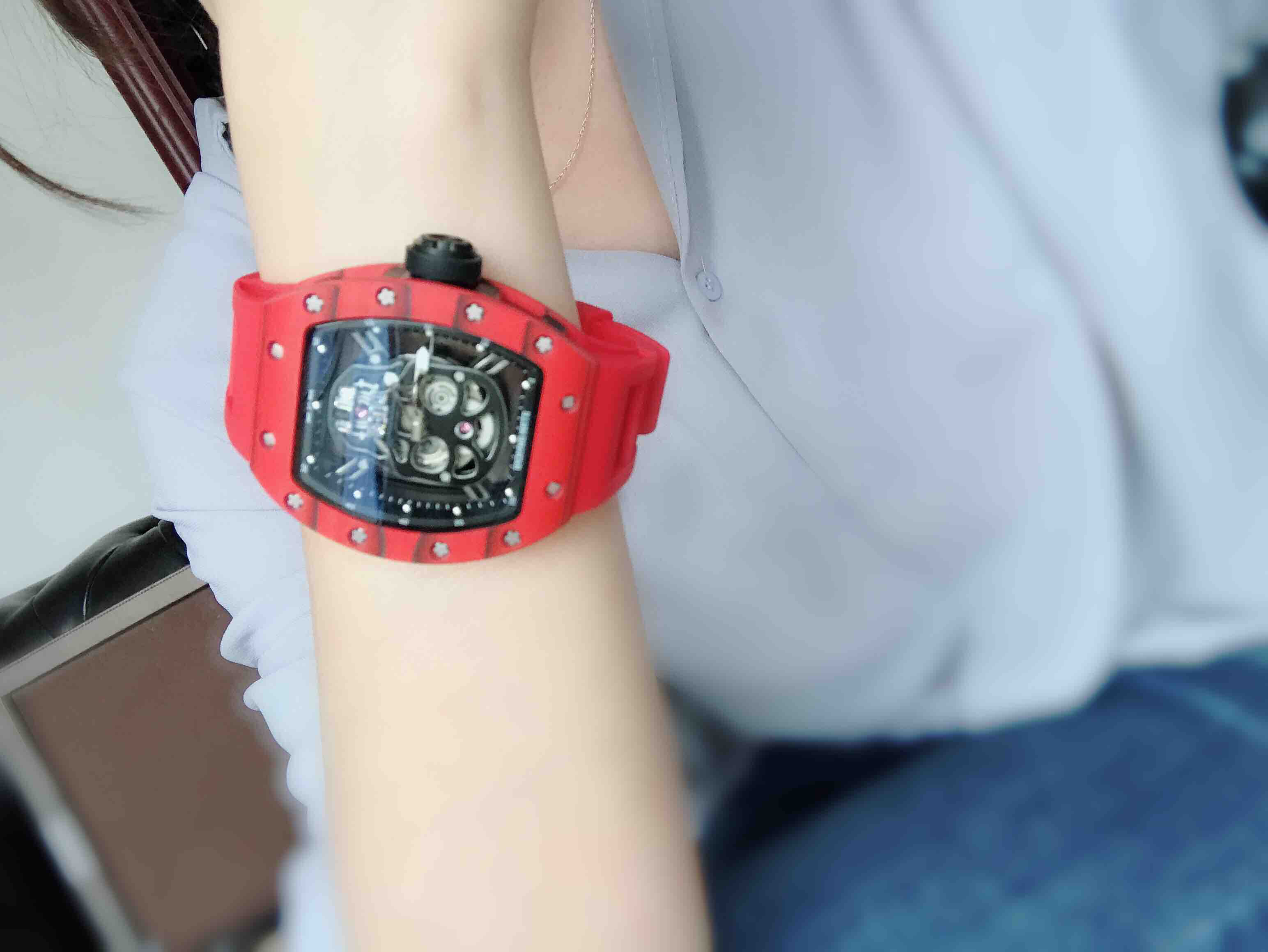 理查德米勒红色骷髅头机械腕表