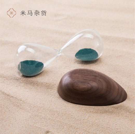 米马杂货 胡桃木底鲸鱼磁力沙漏 时光不可留 珍惜眼前人 工厂直发 商品图2