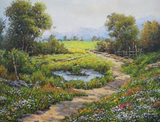 李光日-风景油画 《田间小路》   卧室 客厅 餐厅 商品图1