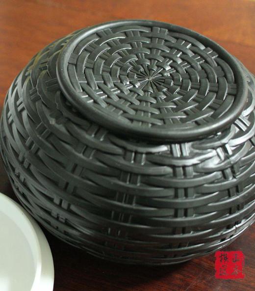 黑白色围棋塑料罐 围棋塑料空盒子 仿竹编围棋罐 2只价格 商品图4