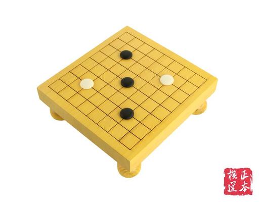4CM新榧实木拼木9路儿童围棋盘/带脚围棋桌 迷你新榧实木棋墩 商品图1