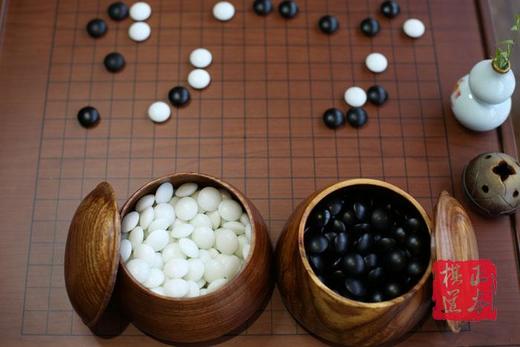 包邮 珍藏版精品云子 花梨雕花盒大花梨内盒+B型双面凸大号亮光 商品图3