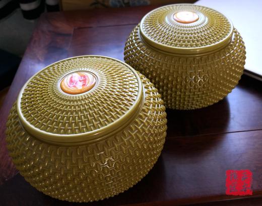 金色龙鳞塑料围棋罐 空罐子一对 商品图2