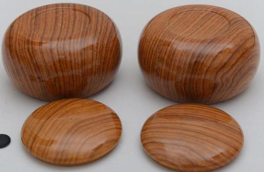 包邮 围棋罐 PC 中号仿木纹围棋罐 棋罐 商品图4