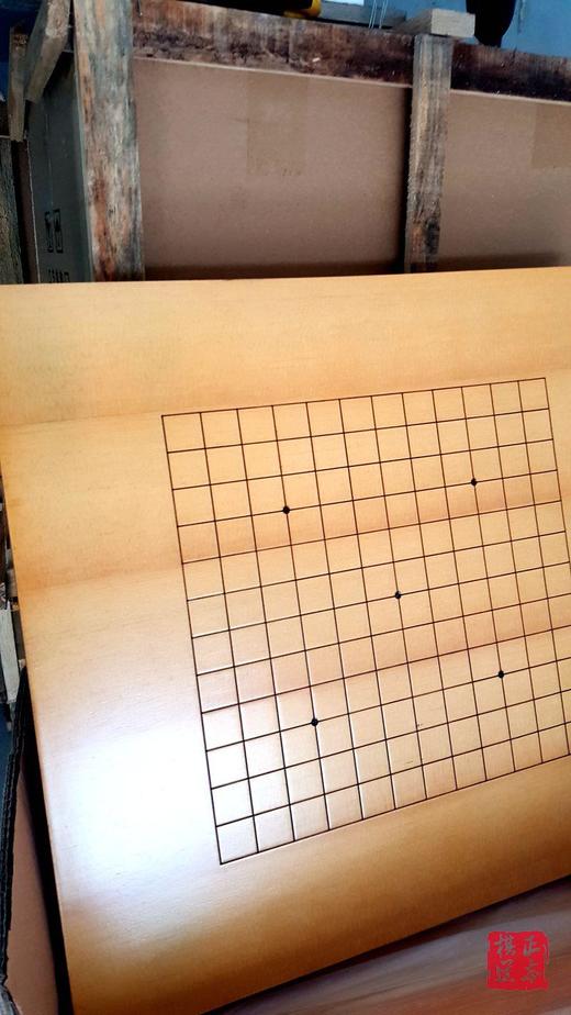 清仓：4CM新榧贴面工艺双面激光刻线棋盘/围棋棋盘/13路棋盘 商品图3