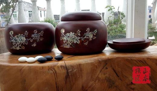 包邮 中号 草花梨木镶贝围棋罐  棋罐 商品图3