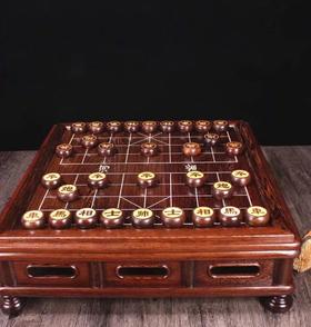 围棋盘 围棋墩 鸡翅木实木棋盘 一面围棋一面象棋  象棋子