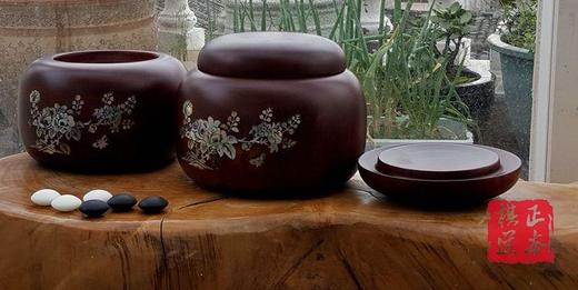 包邮 中号 草花梨木镶贝围棋罐  棋罐 商品图1