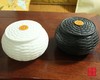 黑白色围棋塑料罐 围棋塑料空盒子 仿竹编围棋罐 2只价格 商品缩略图0