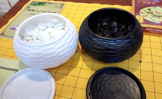 黑白色仿竹编带扣空围棋罐 一对！ 商品图4