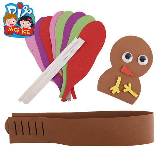 圣诞节手工 火鸡头环羽毛头环儿童手工头环幼儿园手工diy制作精品 商品图1