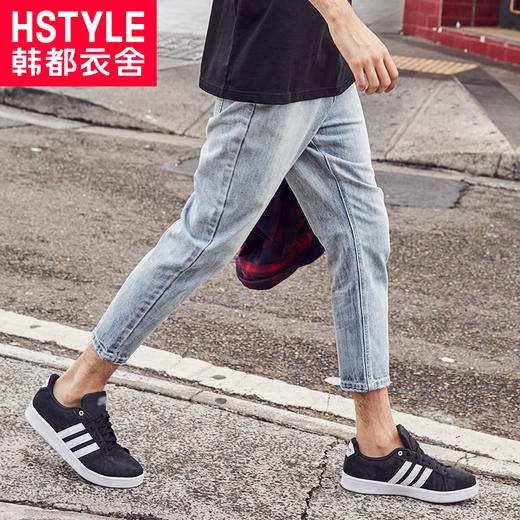 韩都衣舍男装2018秋季新款韩版青年潮浅色九分牛仔裤男QO8121琎 商品图0