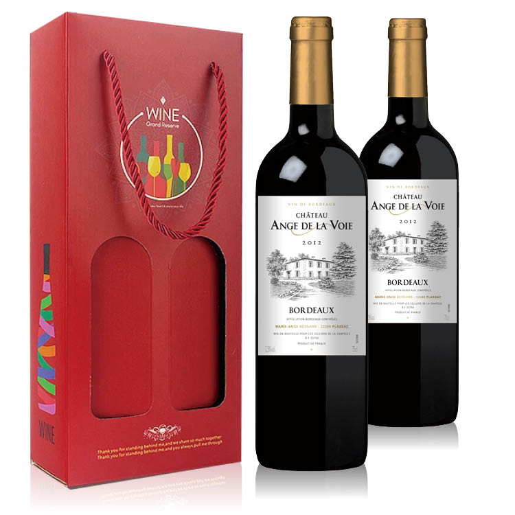 2xchateau ange de la voie 750ml   red double gift box