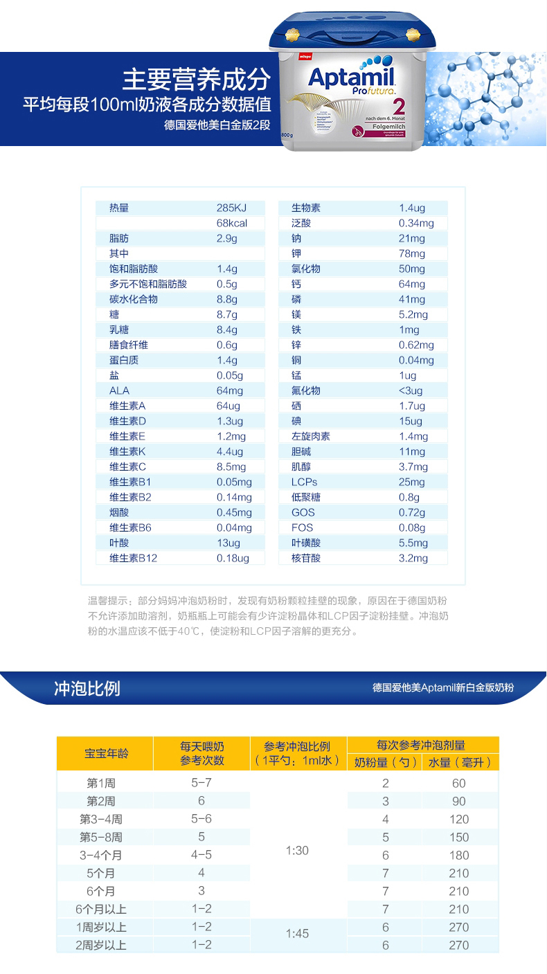 【花样洋坊】德国aptamil爱他美铂金白金版新生儿婴幼