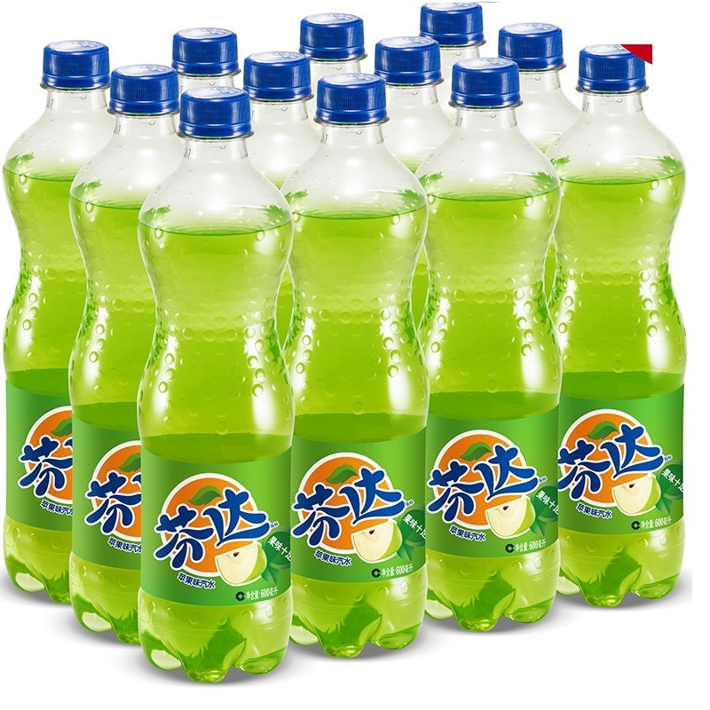 芬达fanta 苹果味 汽水 碳酸饮料 500/600ml