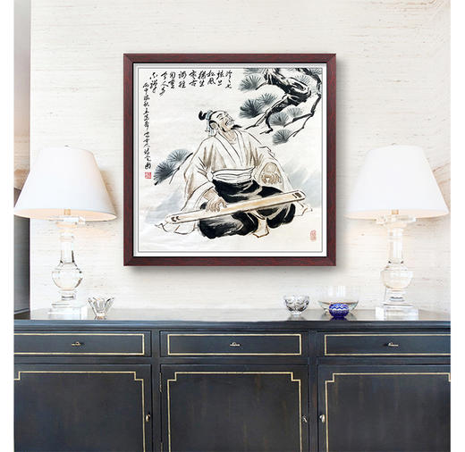王德舜-真迹-国画人物《抚琴图》  客厅  玄关  餐厅 书房 商品图0