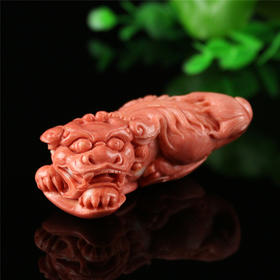如意麒麟珊瑚雕件