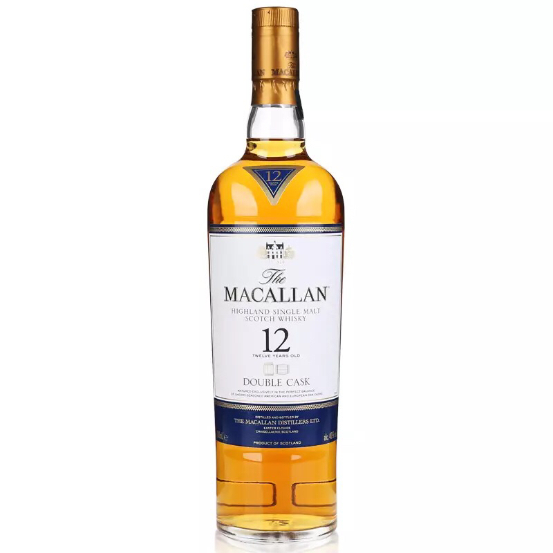 macallan麦卡伦12年蓝钻单一麦芽双桶雪莉桶威士忌