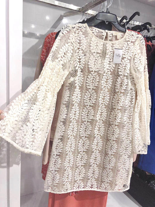 MK 肉色打底奶白色蕾丝连衣裙 商品图0