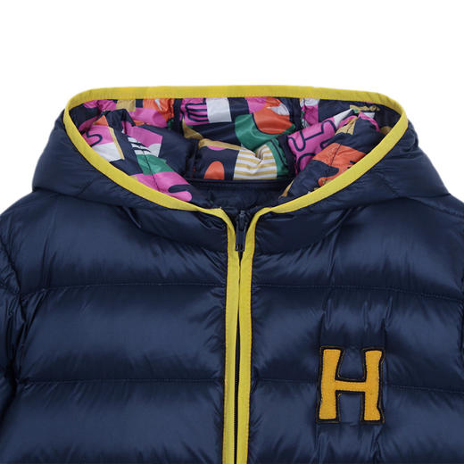 honeypig童装2018冬新款连帽轻薄短款女童羽绒服HPB6883堇 商品图3