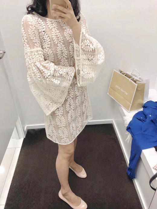 MK 肉色打底奶白色蕾丝连衣裙 商品图5