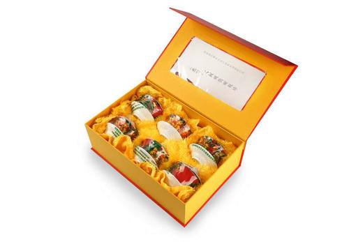 青花瓷礼合装八宝盖碗茶一盒6个装出厂价130元一盒 商品图0