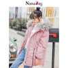娜娜日记2018冬装新款女装韩版宽松粉色抽绳反季棉衣棉服外套学生 商品缩略图1