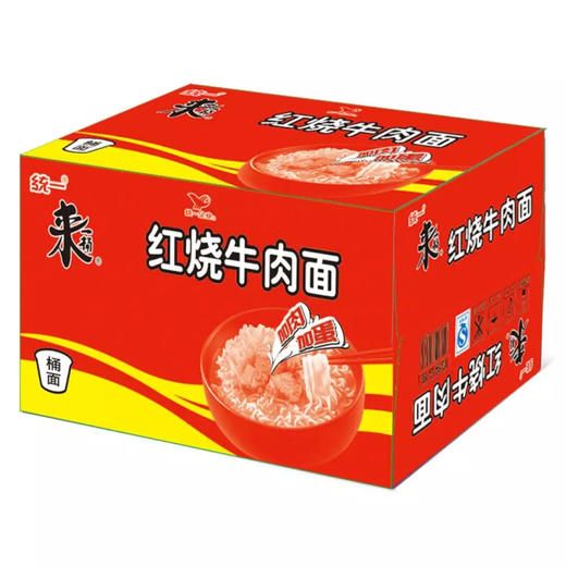 统一 方便面  来一桶  红烧牛肉面  12桶 整箱装 商品图1