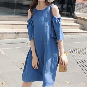 裁缝学苑A13露肩连衣裙遮肚子1:1服装纸样剪裁图纸牛皮纸